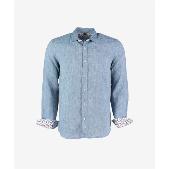 Kadın Koyu Mavi Cepli Gömlek Yaka Denim Elbise